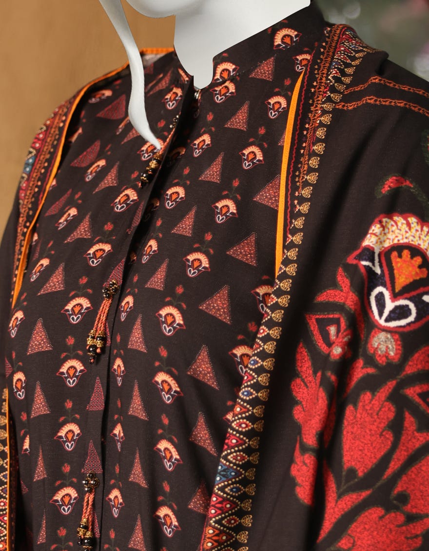 BLACK LINEN UNSTITCHED 3PC | JJLS-W-JW-22-1746 FB