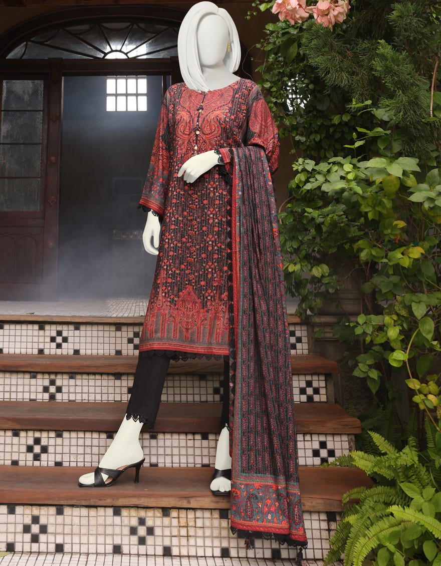 MULTICOLOR LINEN UNSTITCHED 3PC | JJLS-W-JW-22-1747 FB