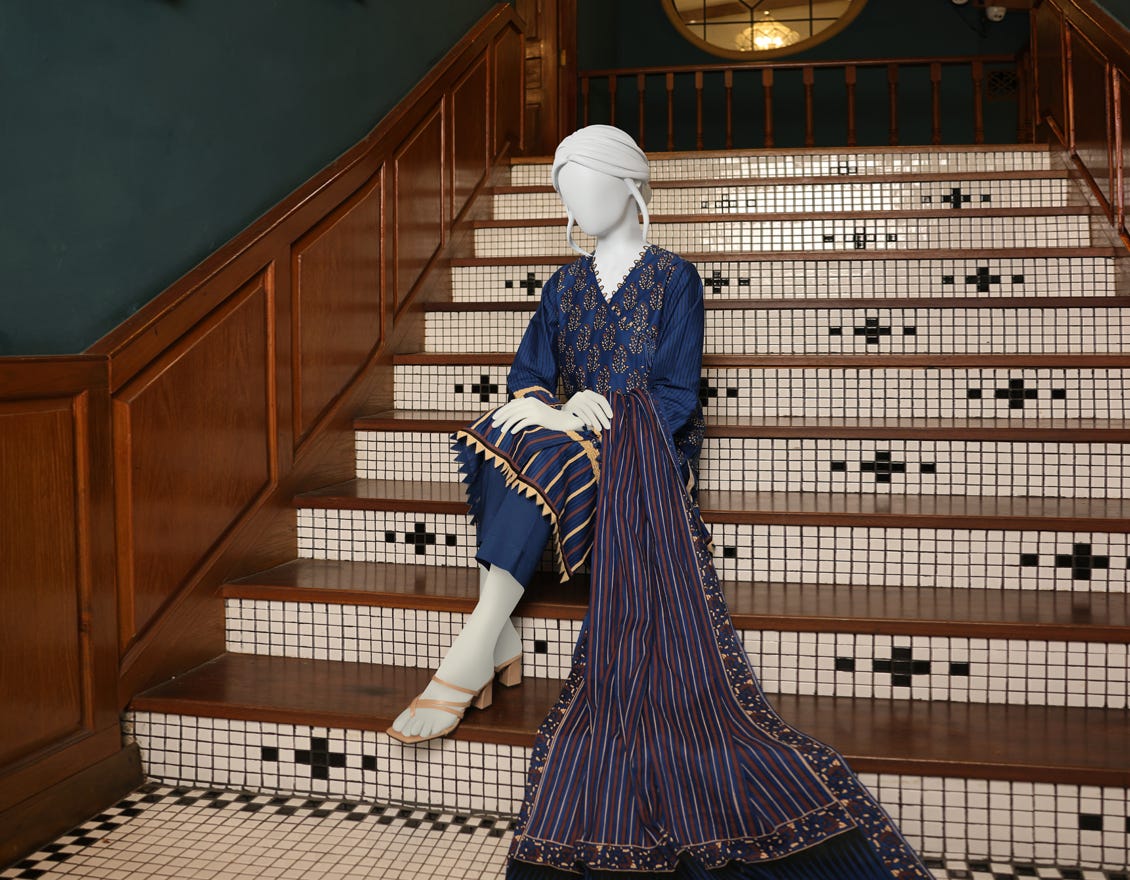 BLUE CAMBRIC UNSTITCHED 3PC | JJLS-W-JW-22-1749 FB