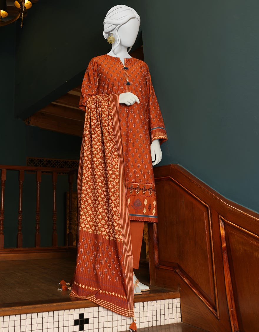 MUSTARD CAMBRIC UNSTITCHED 3PC | JJLS-W-JW-22-1754 FB