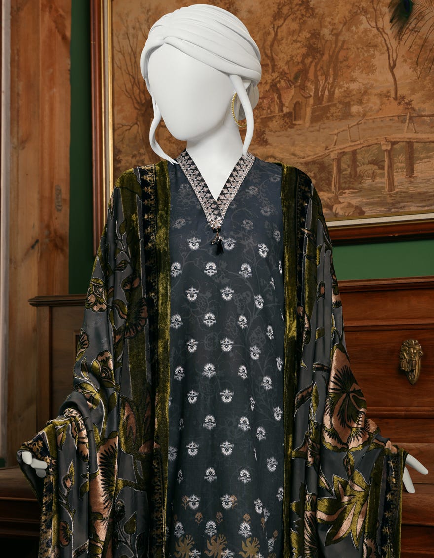 MULTICOLOR JACQUARD UNSTITCHED 3PC | JJLS-W-JW-22-1757 FB