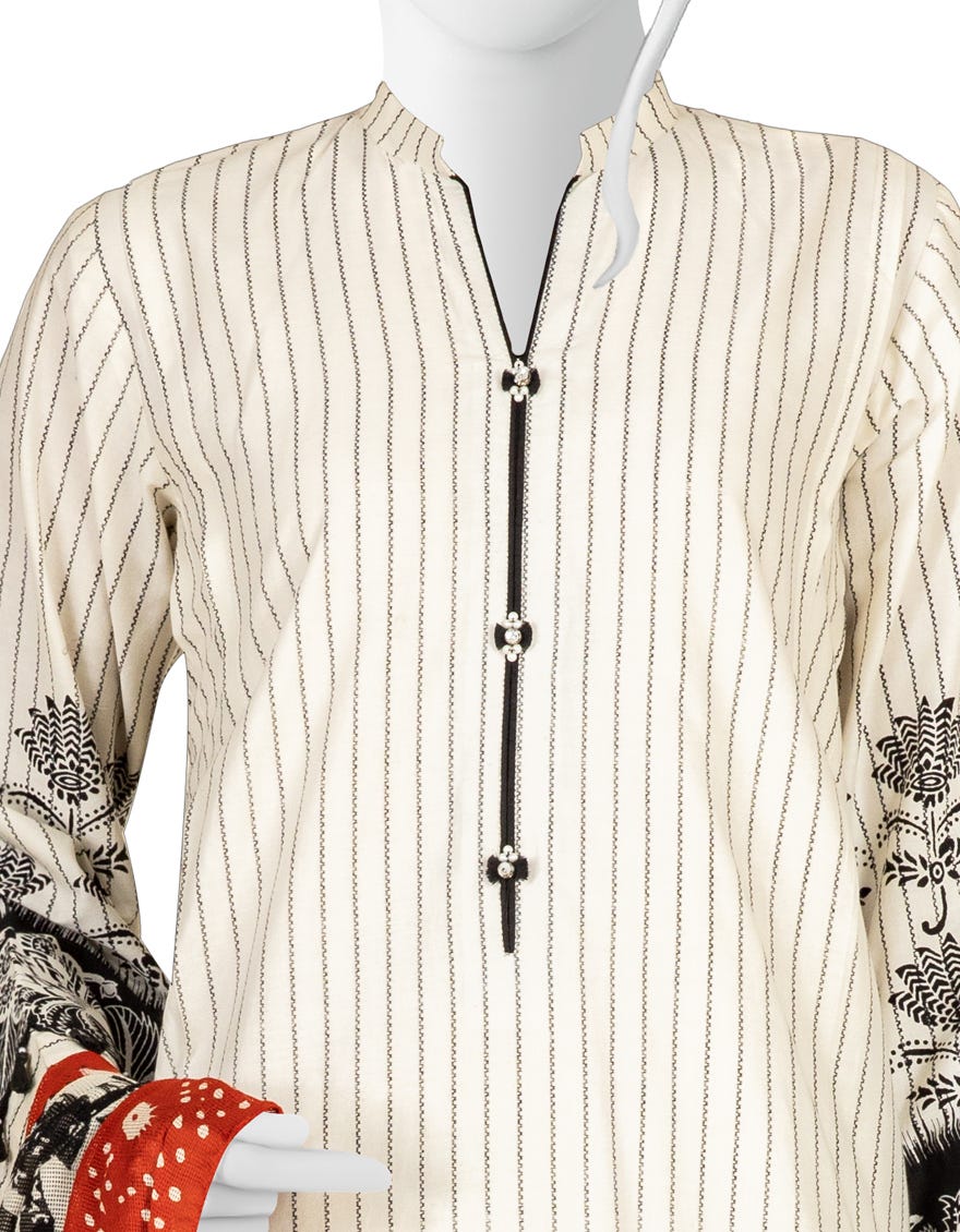 OFF WHITE CAMBRIC UNSTITCHED 3PC | JJLS-W-JW-22-1759 FB