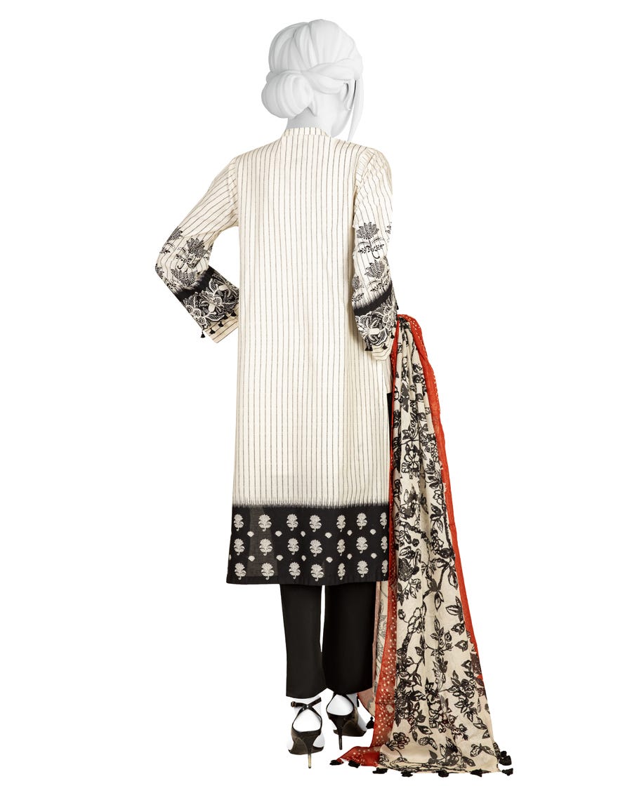 OFF WHITE CAMBRIC UNSTITCHED 3PC | JJLS-W-JW-22-1759 FB