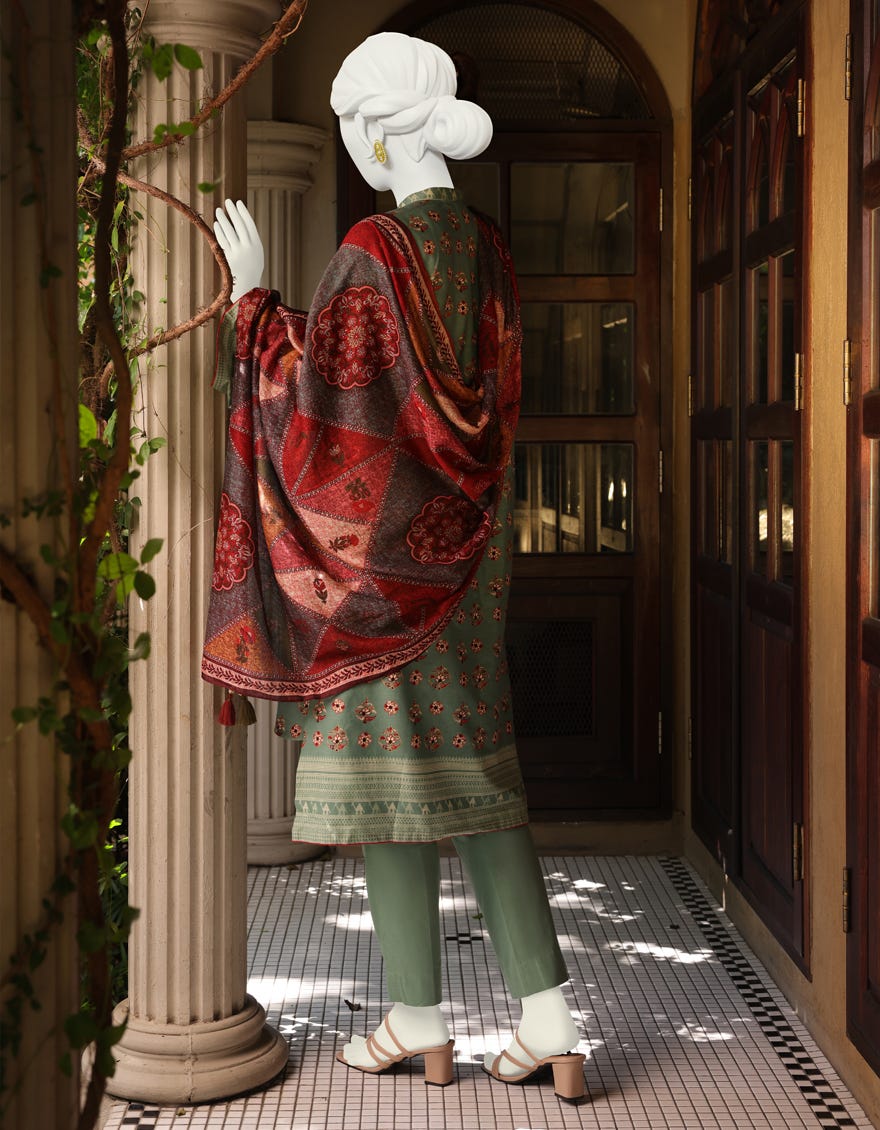 GREEN CAMBRIC UNSTITCHED 3PC | JJLS-W-JW-22-1761 FB