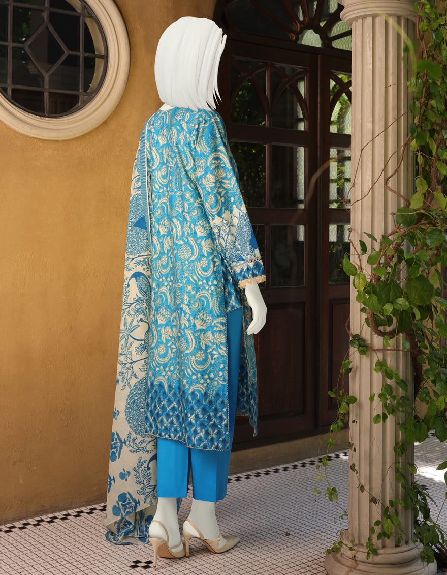 BLUE CAMBRIC UNSTITCHED 3PC | JJLS-W-JW-22-1762 FB