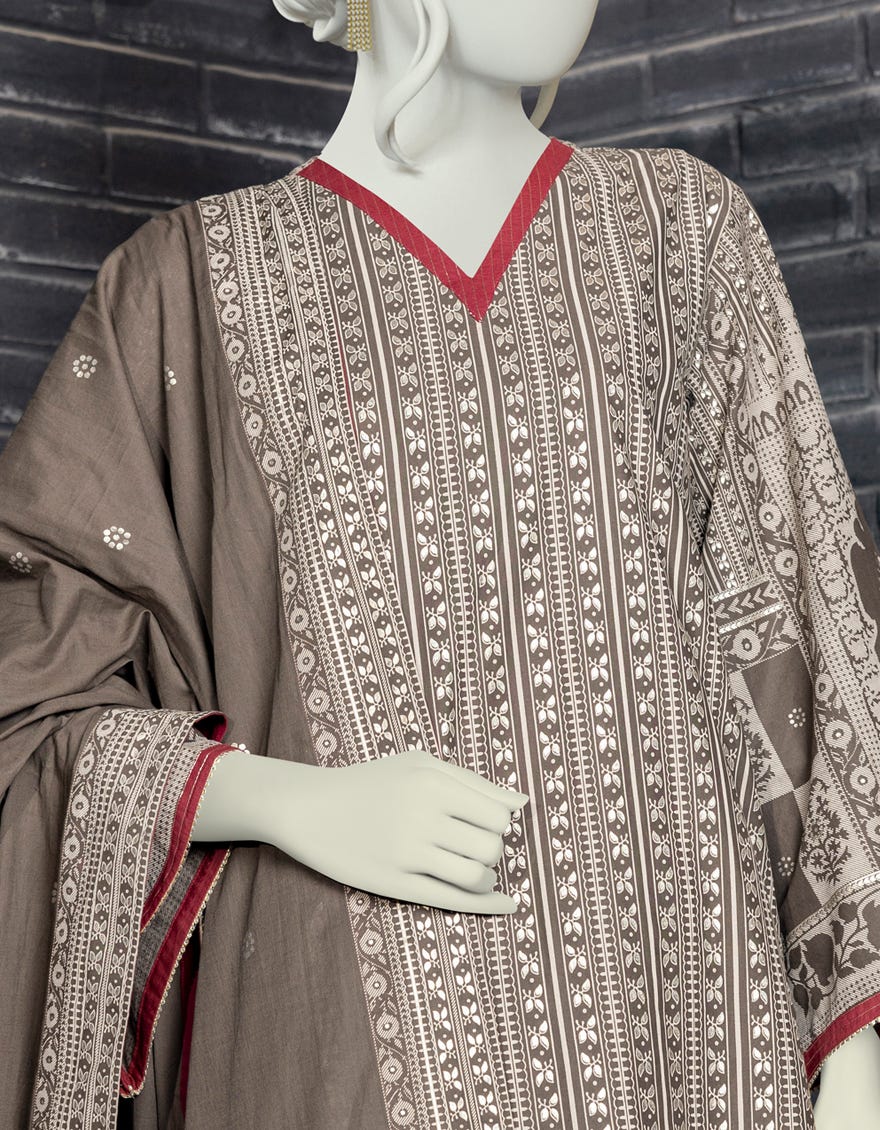 GOLD GREEN CAMBRIC UNSTITCHED 3PC | JJLS-W-JW-22-1767 FB