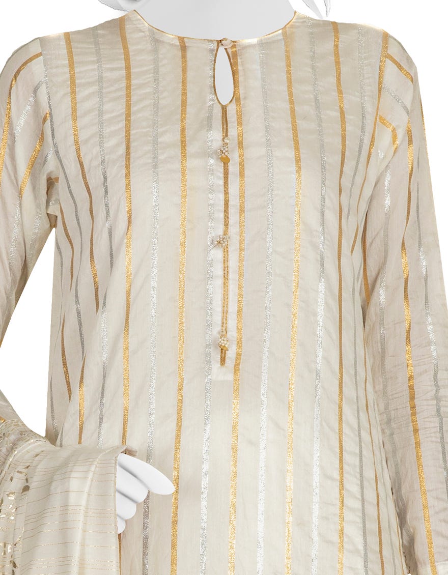 WHITE SILK UNSTITCHED 3PC | JJLS-W-JW-22-1781 FB