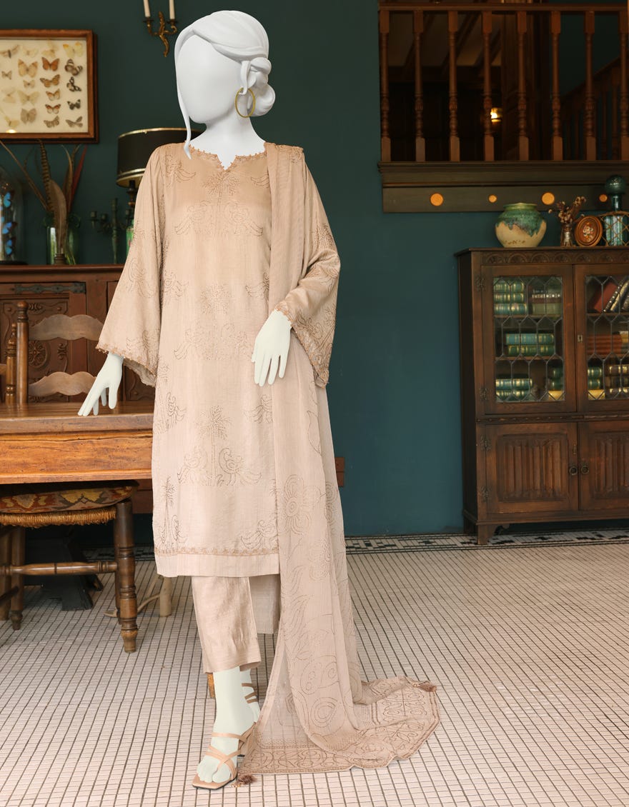 GREY CAMBRIC UNSTITCHED 3PC | JJLS-W-JW-22-1790