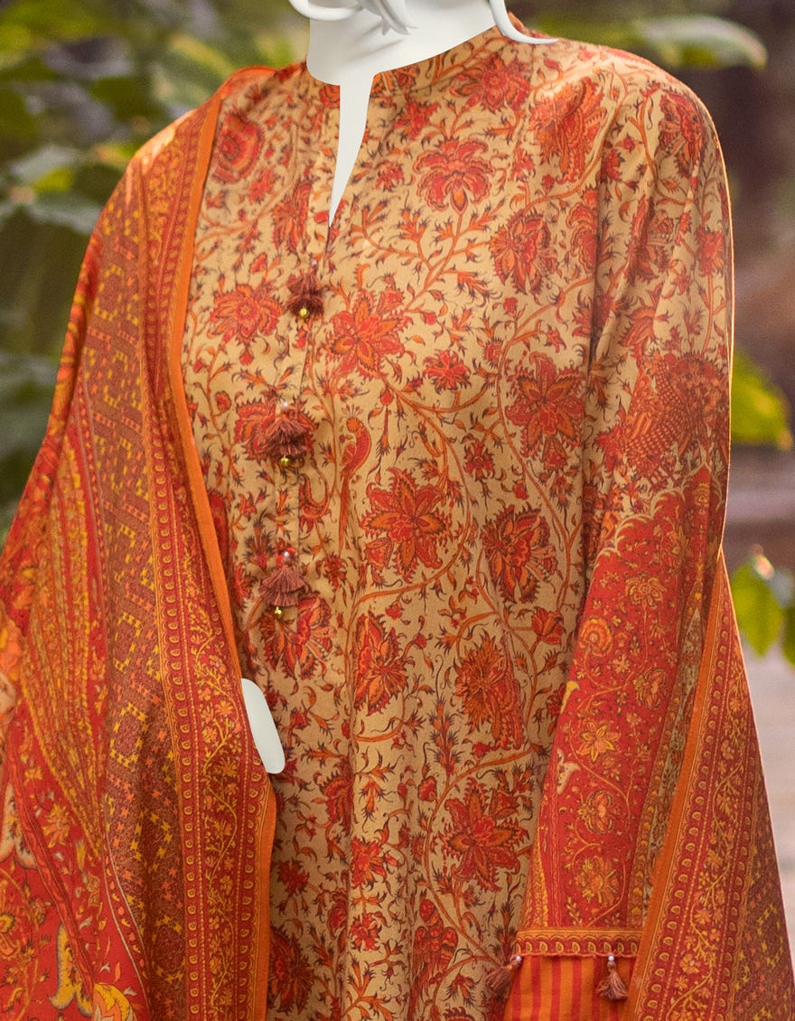 MULTICOLOR CAMBRIC UNSTITCHED 3PC | JJLS-W-JWU-22-1798B