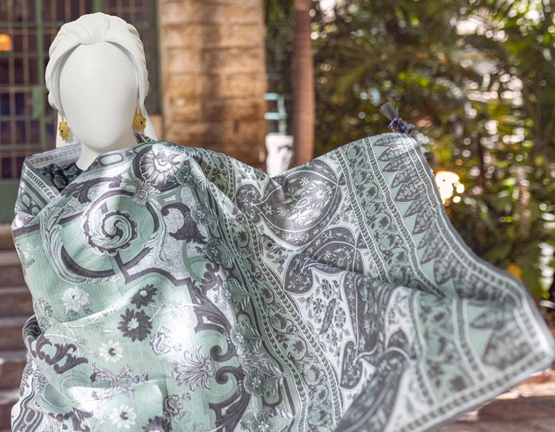 BLACK-GREEN KHADDAR UNSTITCHED 3PC | JJLS-W-JWU-22-1801