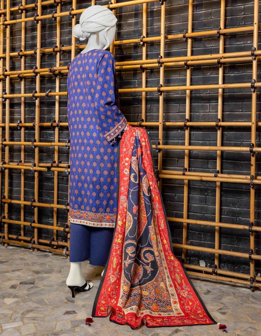 MULTICOLOR KHADDAR UNSTITCHED 3PC | JJLS-W-JWU-22-1811 FB