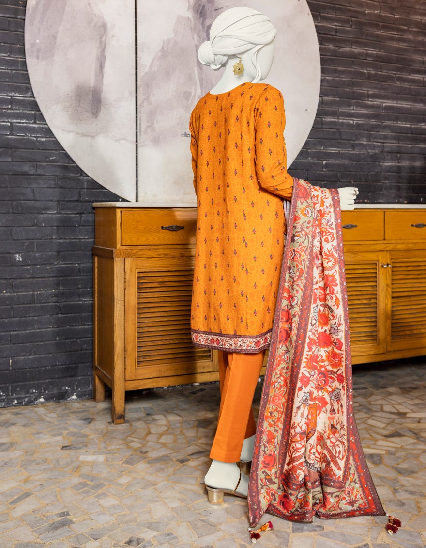 MUSTARD KHADDAR UNSTITCHED 3PC | JJLS-W-JWU-22-1814 FB