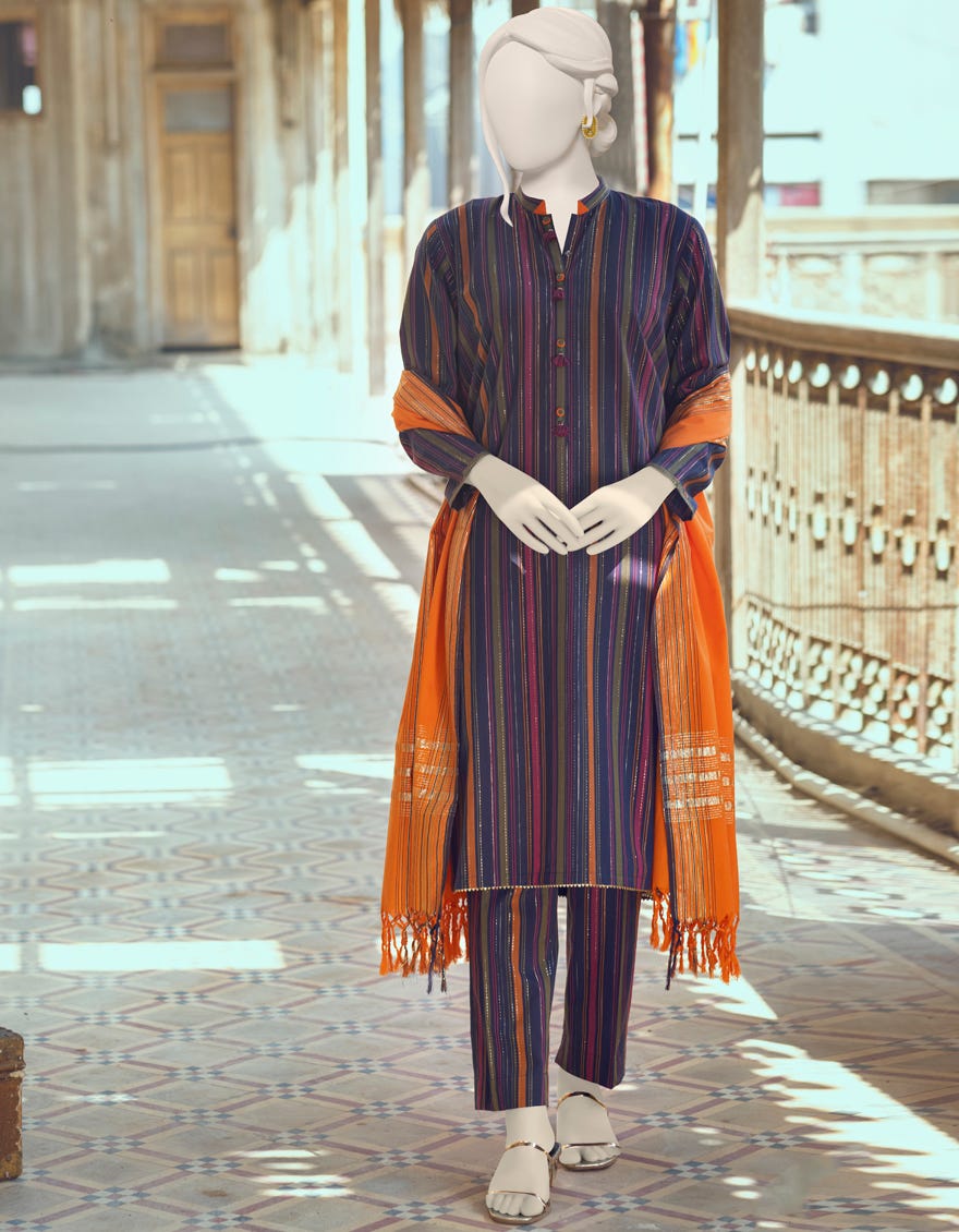 MULTICOLOR UNSTITCHED 3PC | JJLS-W-JWU-22-1816