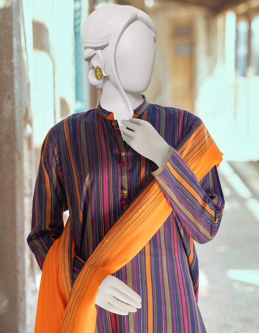 MULTICOLOR UNSTITCHED 3PC | JJLS-W-JWU-22-1816