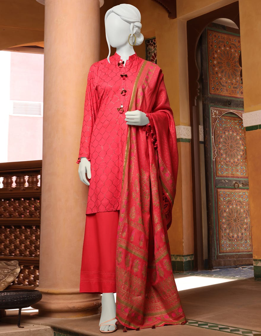 CORAL PINK MARINA UNSTITCHED 3PC | JJLS-W-JWU-22-1823