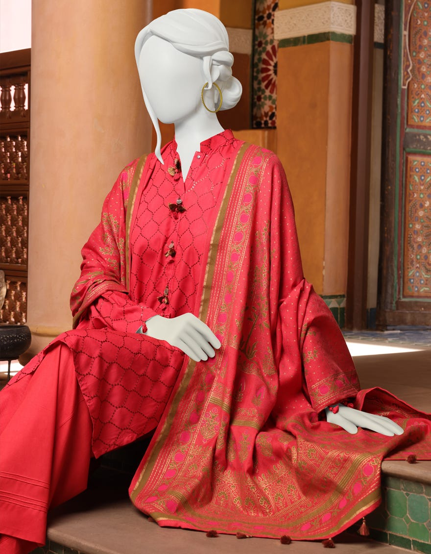 CORAL PINK MARINA UNSTITCHED 3PC | JJLS-W-JWU-22-1823