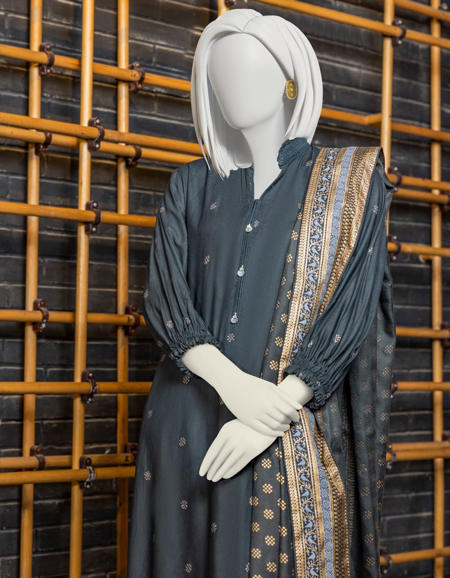 CHARCOAL MARINA UNSTITCHED 3PC | JJLS-W-JWU-22-1826