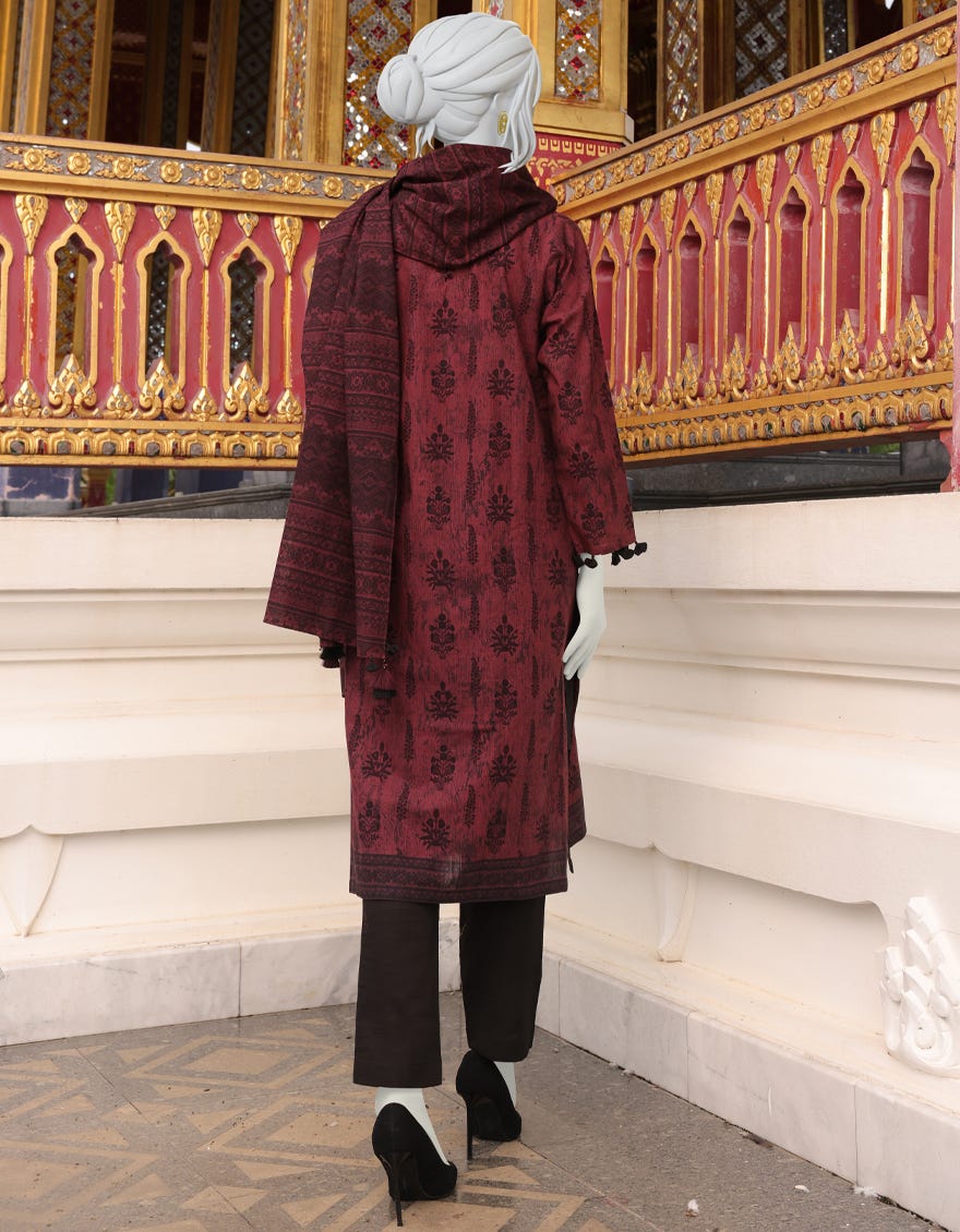 BROWN KHADDAR UNSTITCHED 3PC | JJLS-W-JWU-22-1833 FB