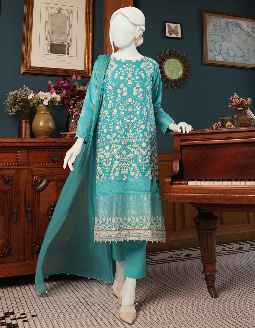 FEROZI CAMBRIC UNSTITCHED 3PC | JJLS-W-JWU-22-1858 FB