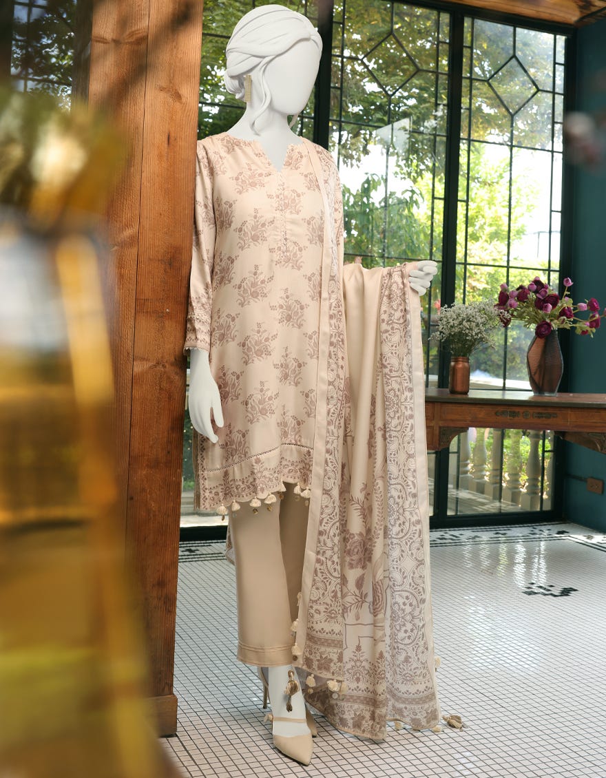 OFF WHITE CAMBRIC UNSTITCHED 3PC | JJLS-W-JWU-22-1871 FB