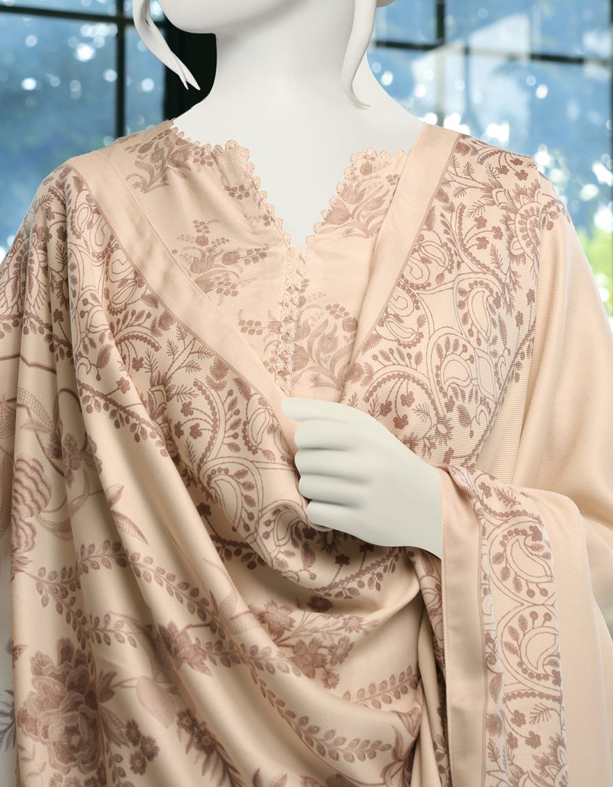 OFF WHITE CAMBRIC UNSTITCHED 3PC | JJLS-W-JWU-22-1871 FB