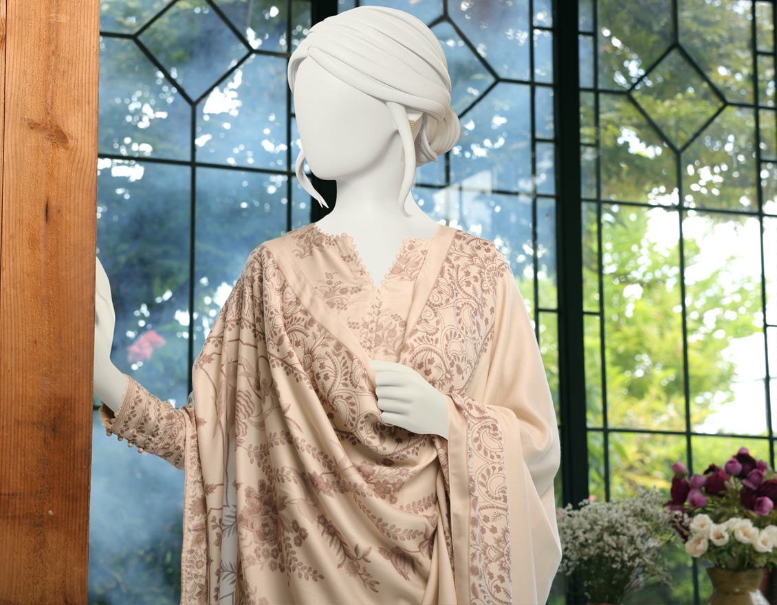 OFF WHITE CAMBRIC UNSTITCHED 3PC | JJLS-W-JWU-22-1871 FB