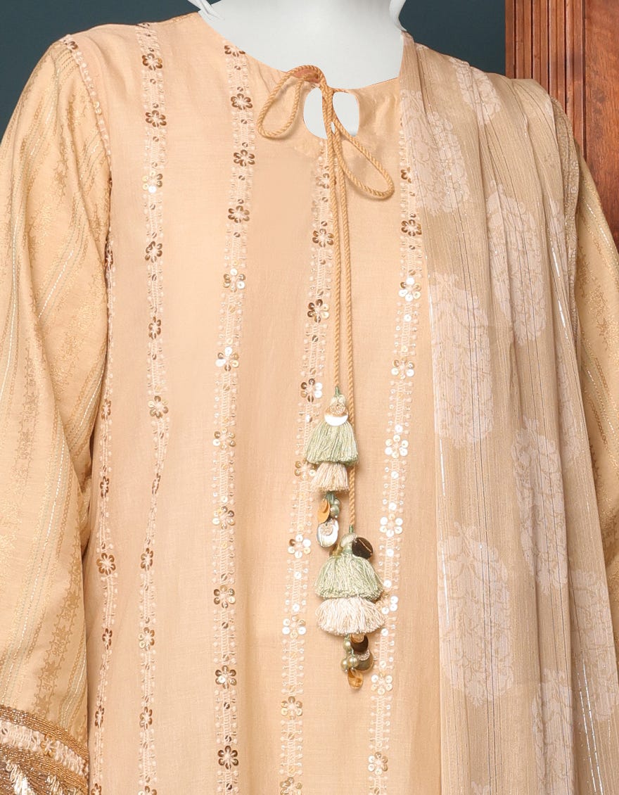 BEIGE CAMBRIC UNSTITCHED 3PC | JJLS-W-JWU-22-1875 FB