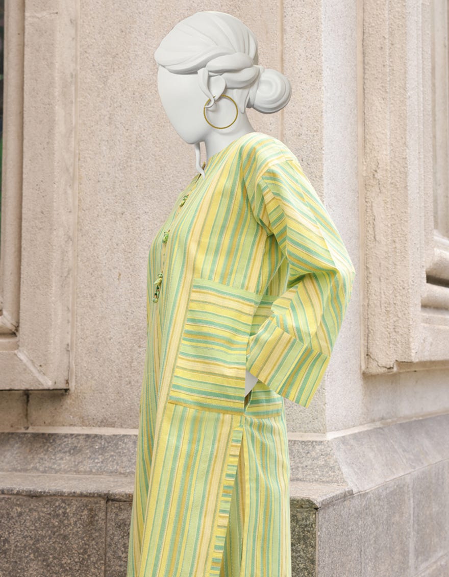 YELLOW-GREEN JACQUARD 2PC UNSTITCHED | JJLS-W-JW2-22-2028 FB