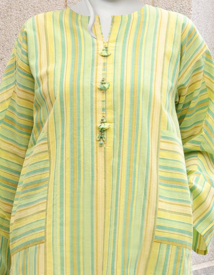 YELLOW-GREEN JACQUARD 2PC UNSTITCHED | JJLS-W-JW2-22-2028 FB