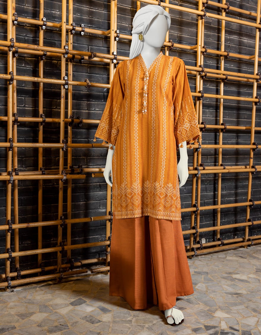 MUSTARD-PINK KHADDAR 2PC UNSTITCHED | JJLS-S-JW2-22-2034/B