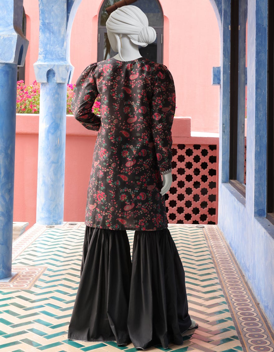 BLACK CAMBRIC 2PC UNSTITCHED | JJLS-W-JW2-22-2036 FB