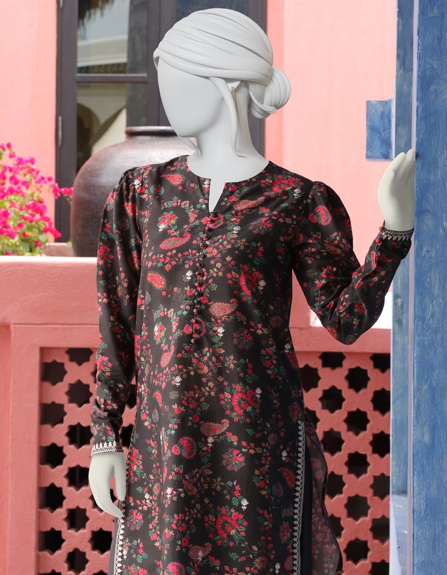 BLACK CAMBRIC 2PC UNSTITCHED | JJLS-W-JW2-22-2036 FB