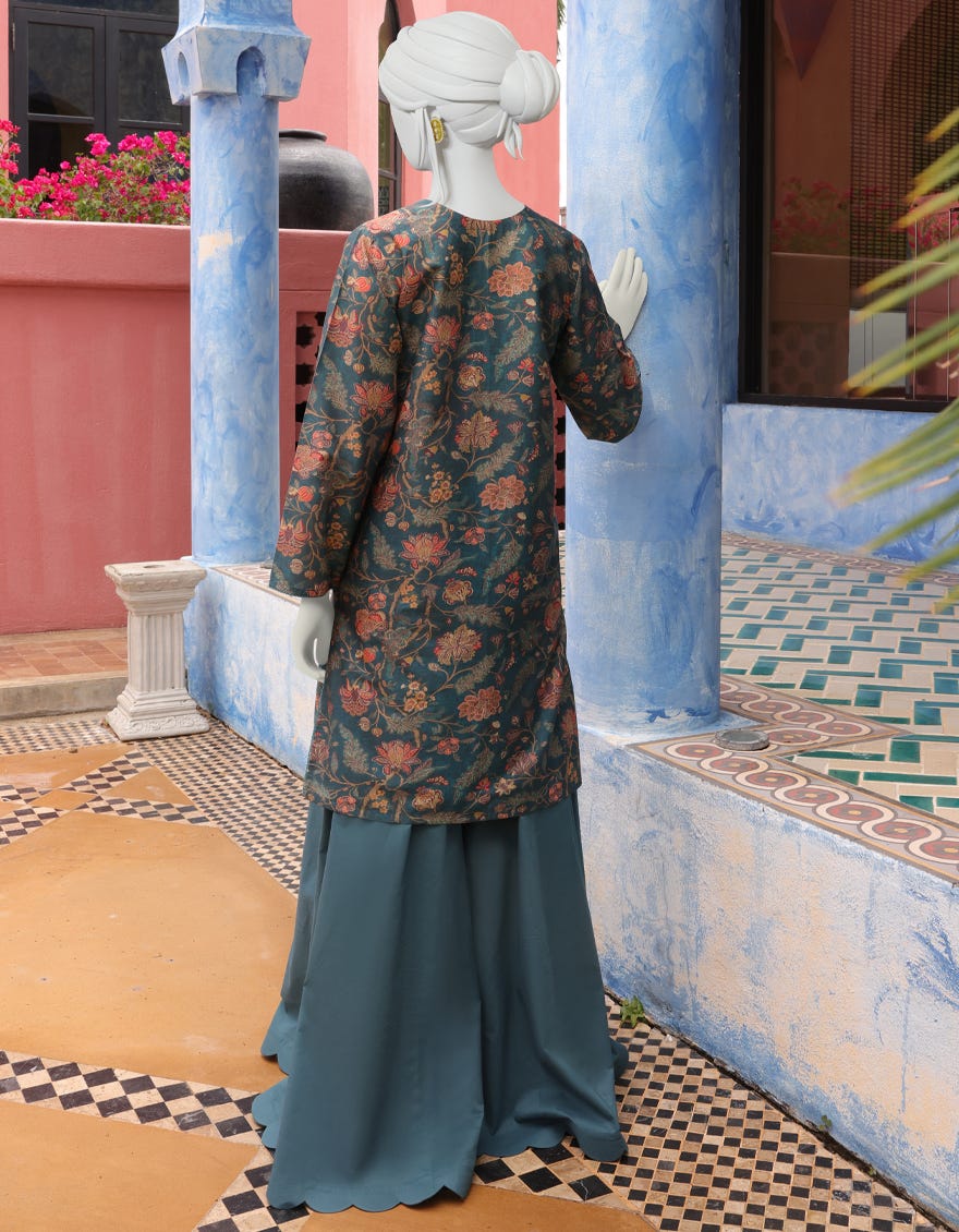 GREEN CAMBRIC 2PC UNSTITCHED | JJLS-W-JW2-22-2037 FB