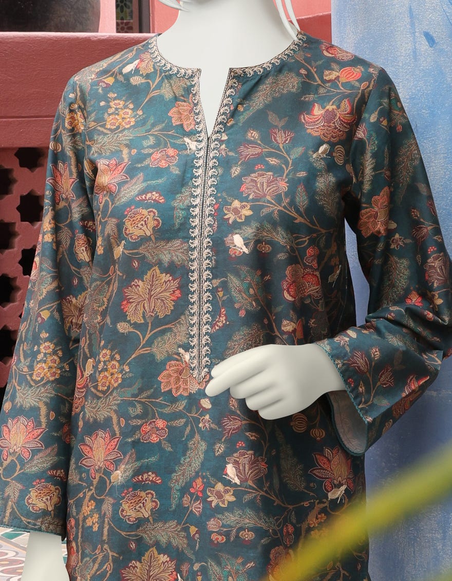 GREEN CAMBRIC 2PC UNSTITCHED | JJLS-W-JW2-22-2037 FB