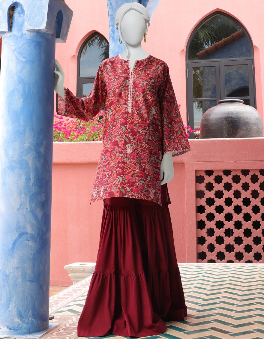 MULTICOLOR CAMBRIC 2PC UNSTITCHED | JJLS-W-JW2-22-2038 FB