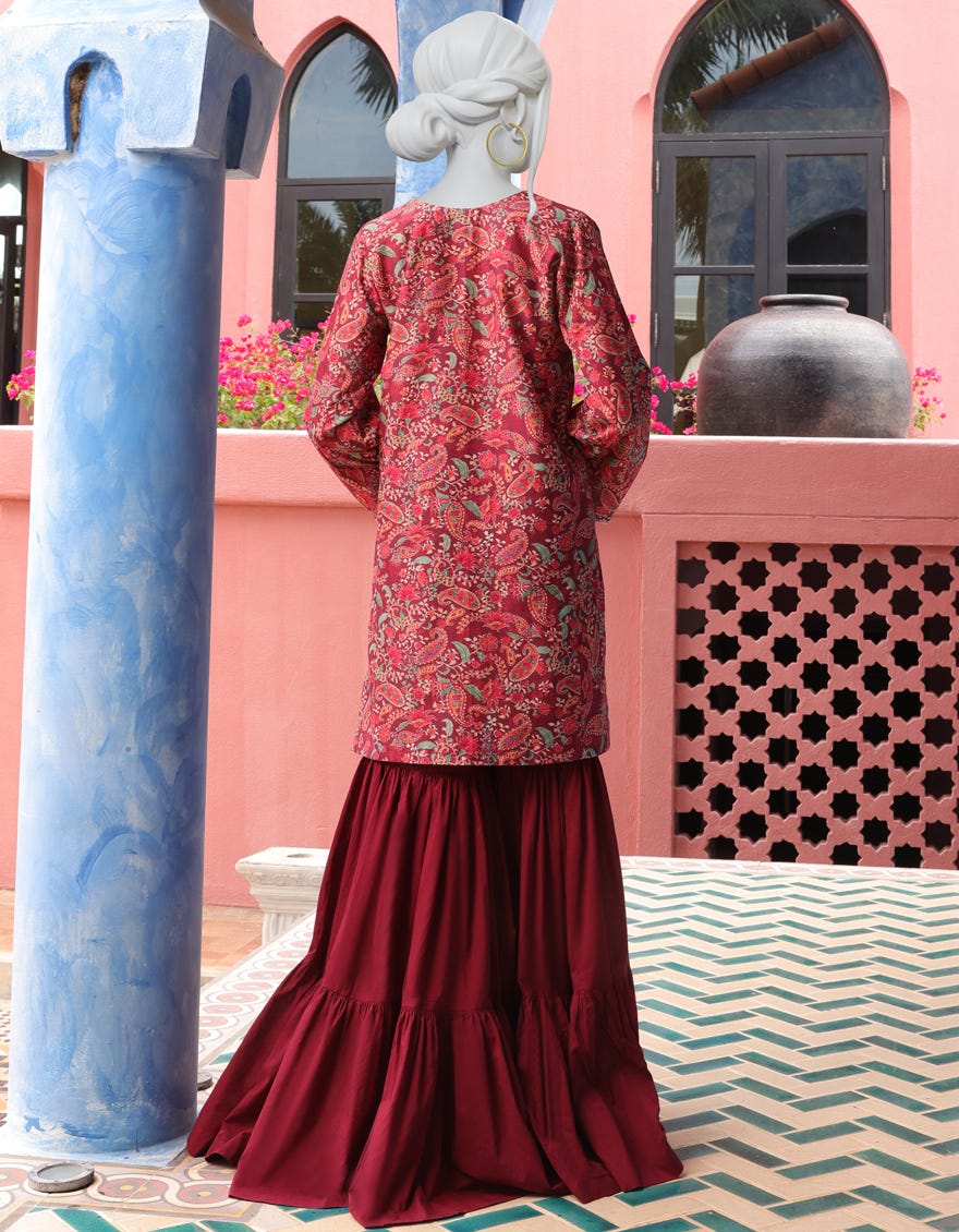 MULTICOLOR CAMBRIC 2PC UNSTITCHED | JJLS-W-JW2-22-2038 FB