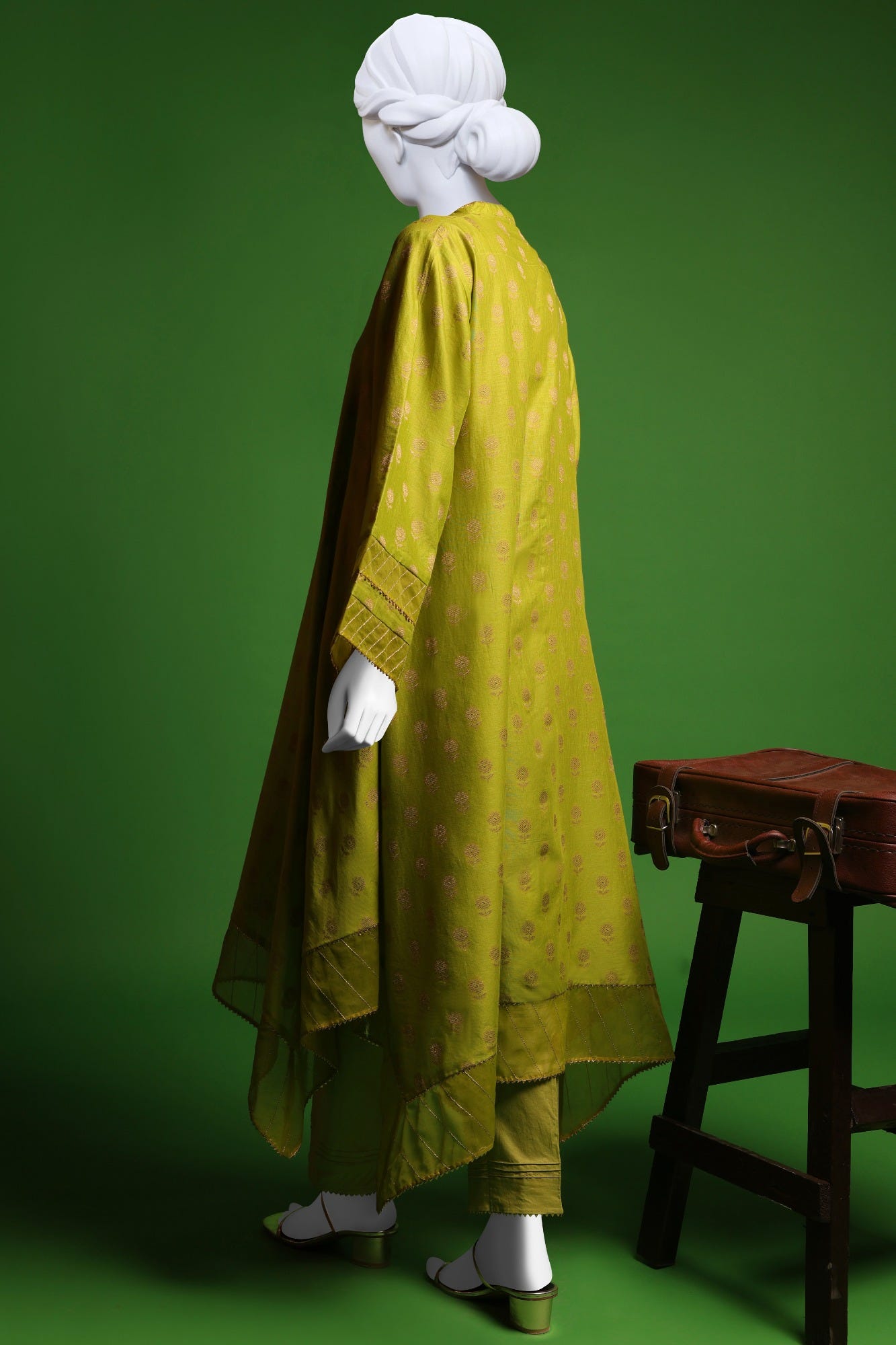 LIME GREEN JACQUARD 2PC STITCHED | CCW-2PS-ST-S-22-2040 BLACKE