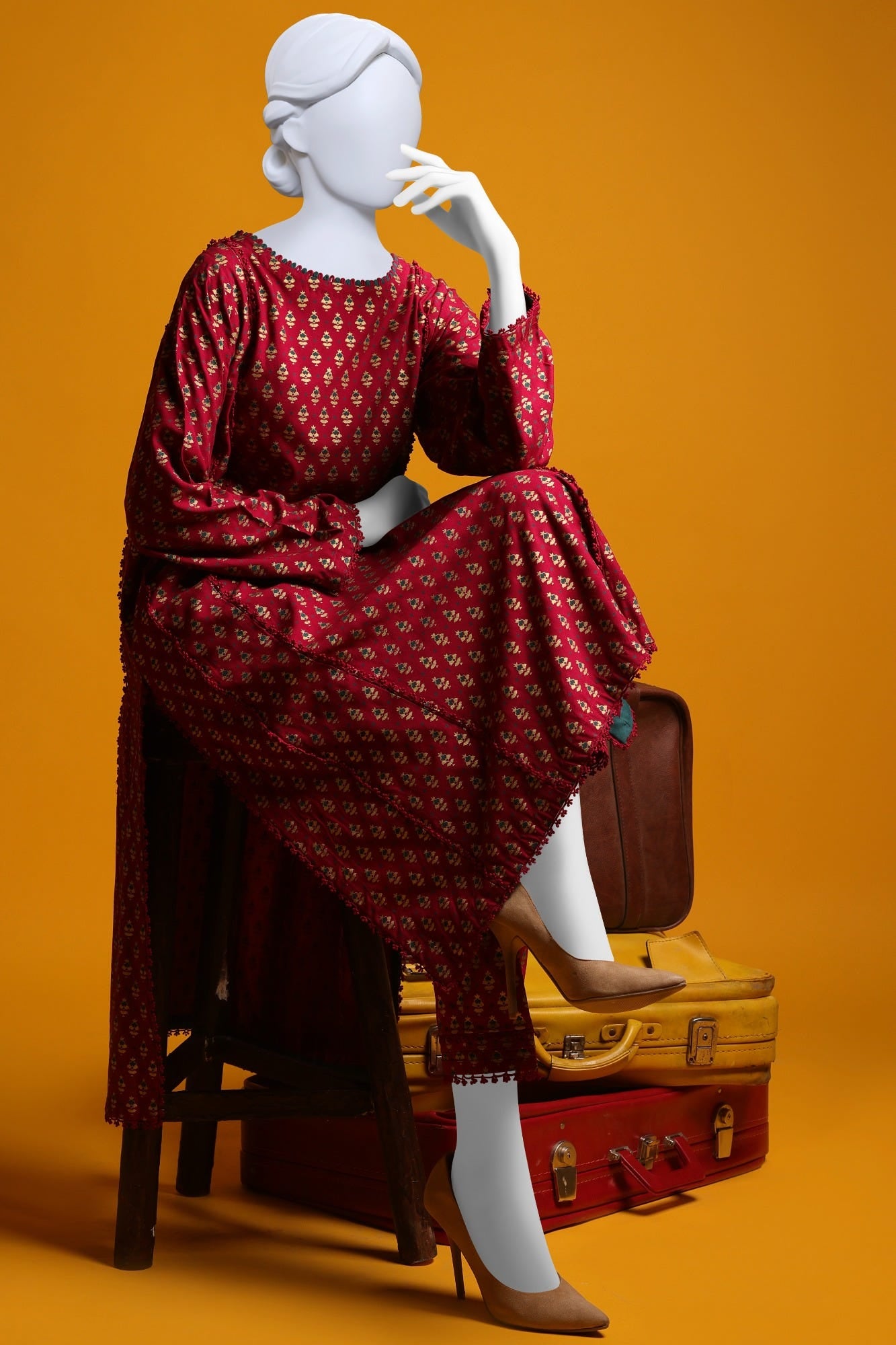 MAGENTA PINK VISCOSE 2PC STITCHED | CCW-2PS-ST-S-22-2051