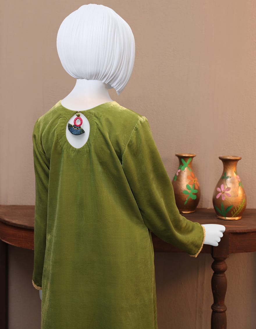 GRAPES GREEN VELVET TEENS 2PC | JYGK-W-JWT-22-3217