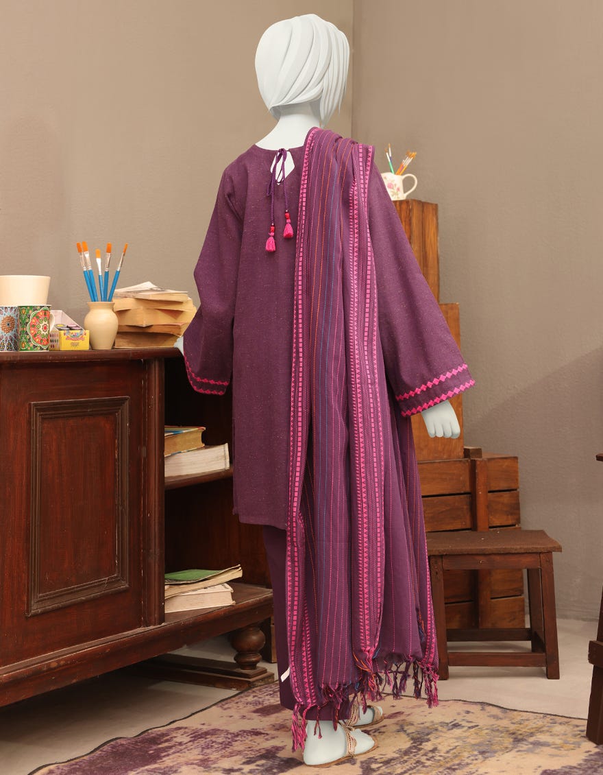 PURPLE KHADDAR TEENS 3PC | JGK-YGK-JWT-W-22-3501