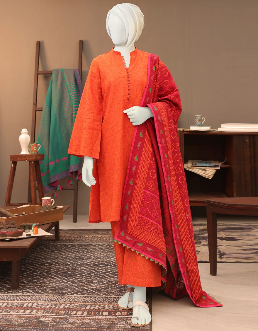 ORANGE CAMBRIC TEENS 3PC | JGK-YGK-JWT-W-22-3507