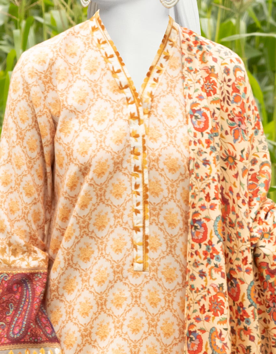 BEIGE VISCOSE 3PC STITCHED | JJPW-W-JPWS-22-494