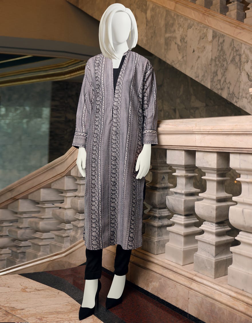 GREY-WHITE CAMBRIC 1PC UNSTITCHED | JJLS-W-JW1-22-503 FB