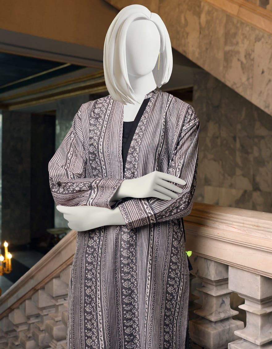 GREY-WHITE CAMBRIC 1PC UNSTITCHED | JJLS-W-JW1-22-503 FB