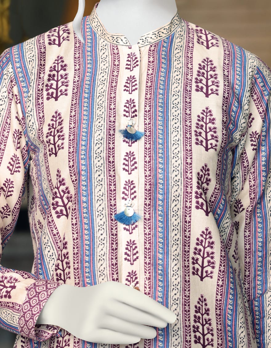 MULTICOLOR CAMBRIC 1PC UNSTITCHED | JJLS-W-JW1-22-505 FB