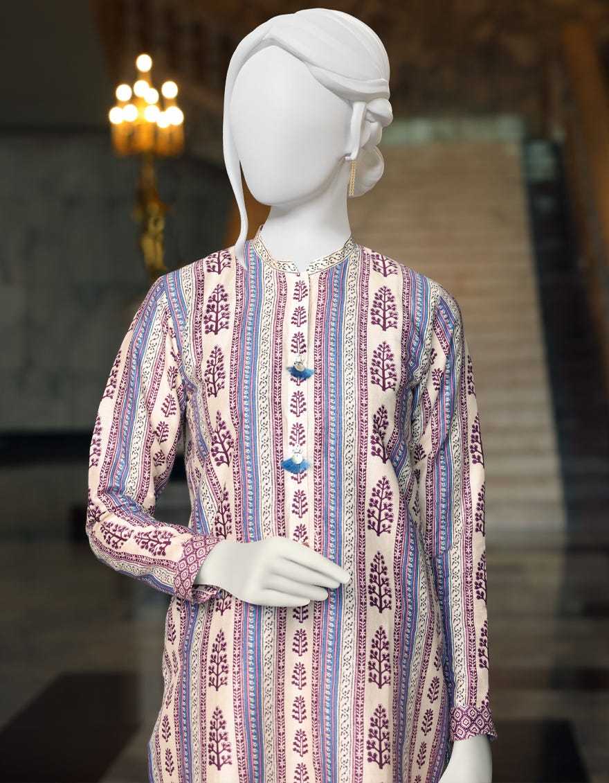 MULTICOLOR CAMBRIC 1PC UNSTITCHED | JJLS-W-JW1-22-505 FB