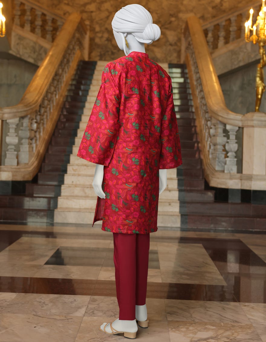 RED PINK CAMBRIC 1PC UNSTITCHED | JJLS-W-JW1-22-506 FB