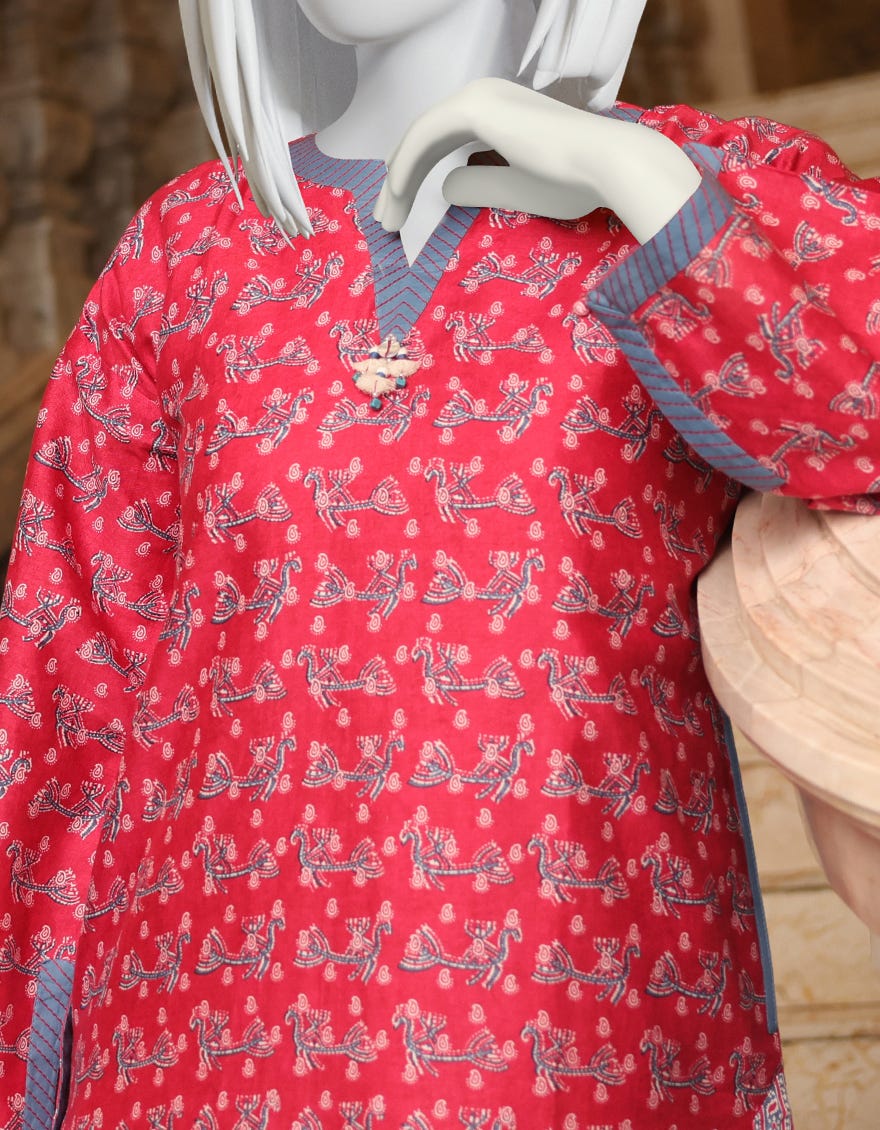 PINK-BLUE CAMBRIC 1PC UNSTITCHED | JJLS-W-JW1-22-508 FB