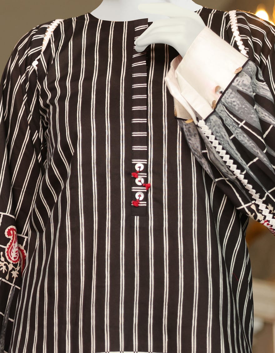 RED-BLACK CAMBRIC 1PC UNSTITCHED | JJLS-W-JW1-22-509 FB