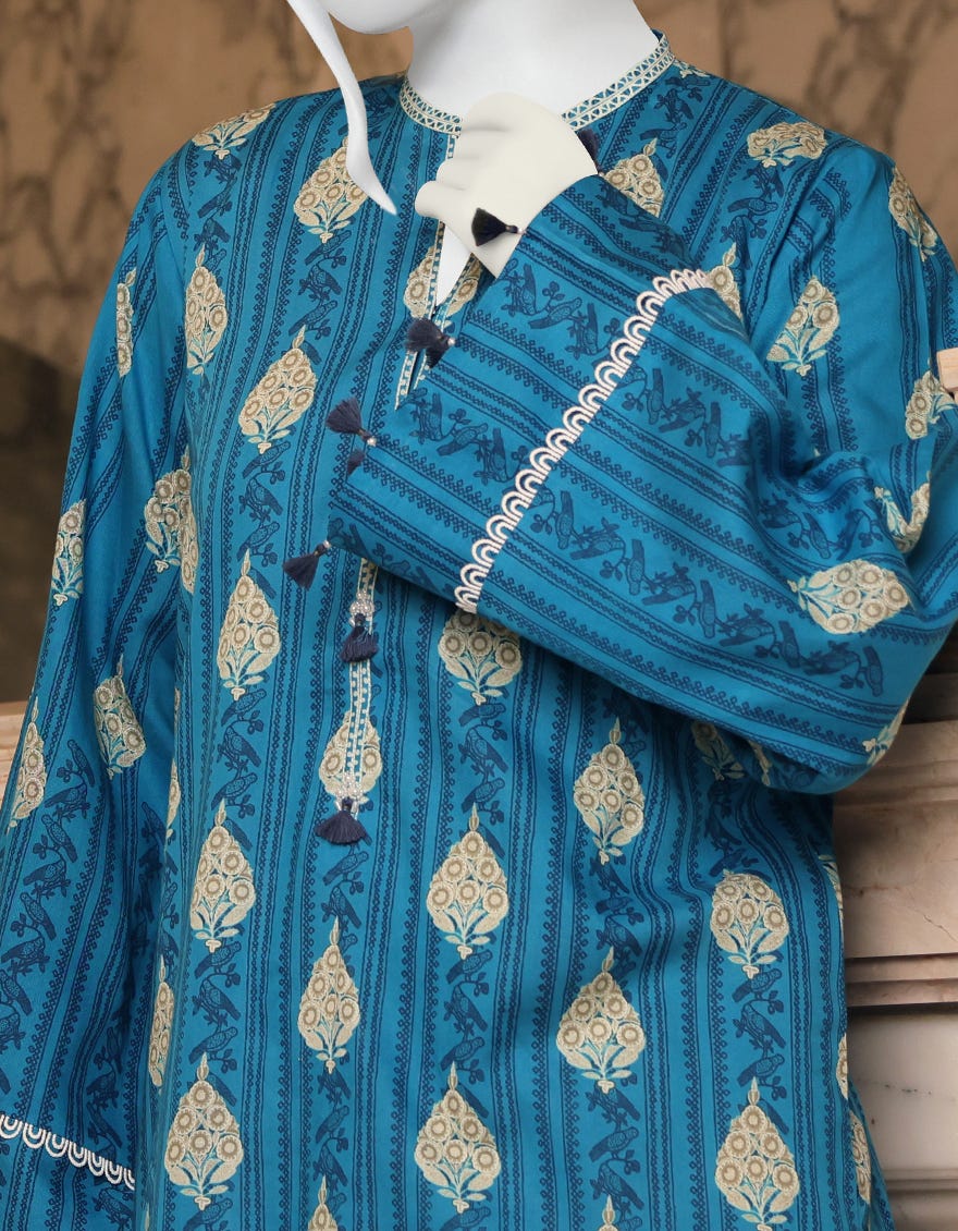 BLUE CAMBRIC 1PC UNSTITCHED | JJLS-W-JW1-22-510 FB